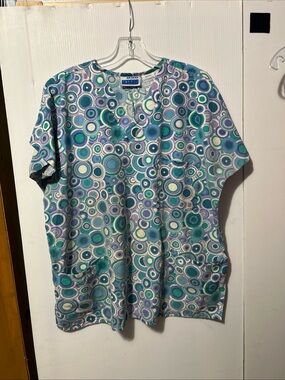 chubbies Women's Teal, Purple & White Circular-Print Tunic